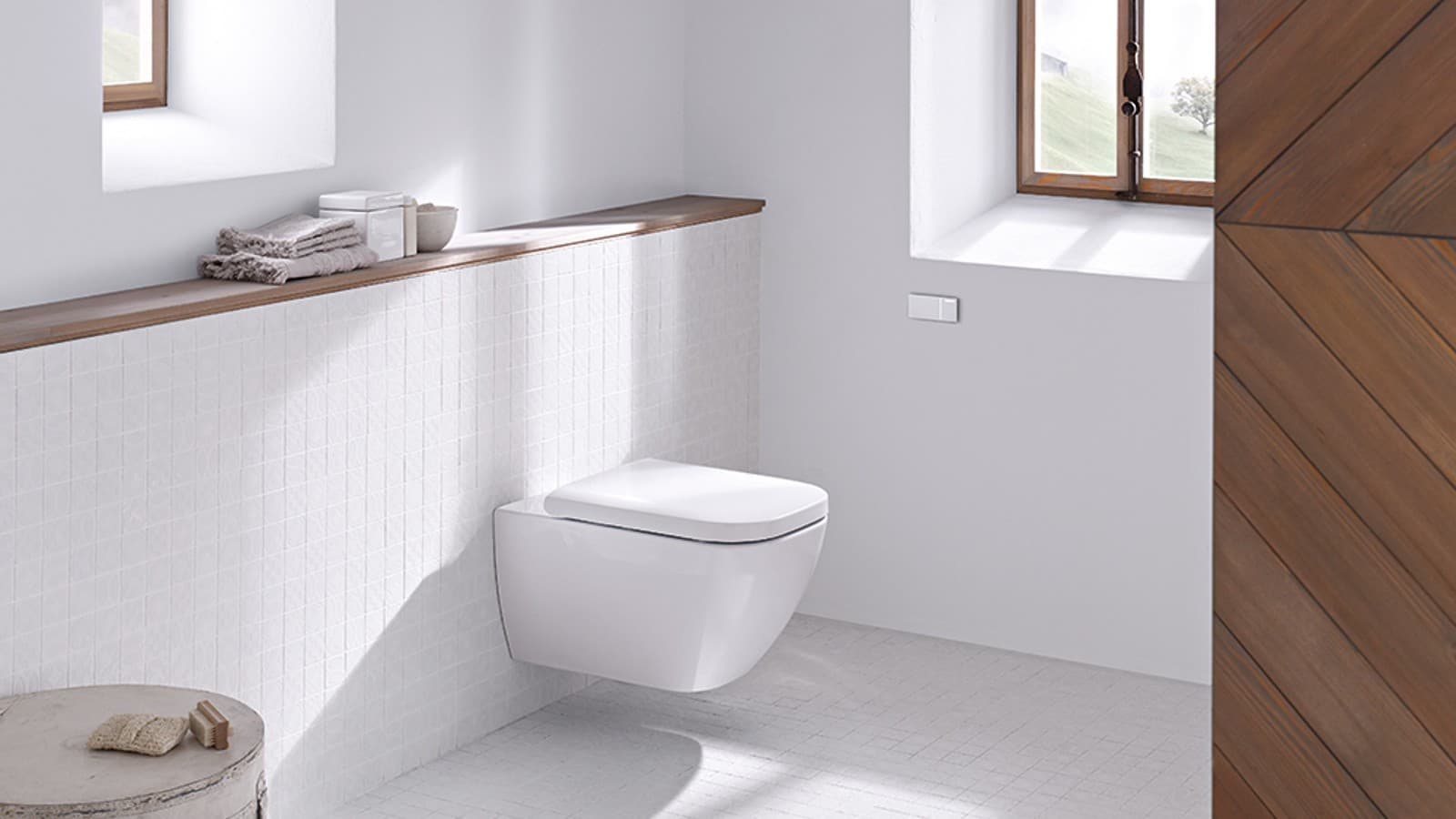 Geberit remote flush button type 70 in the bathroom Geberit remote flush button type 70 in the bathroom