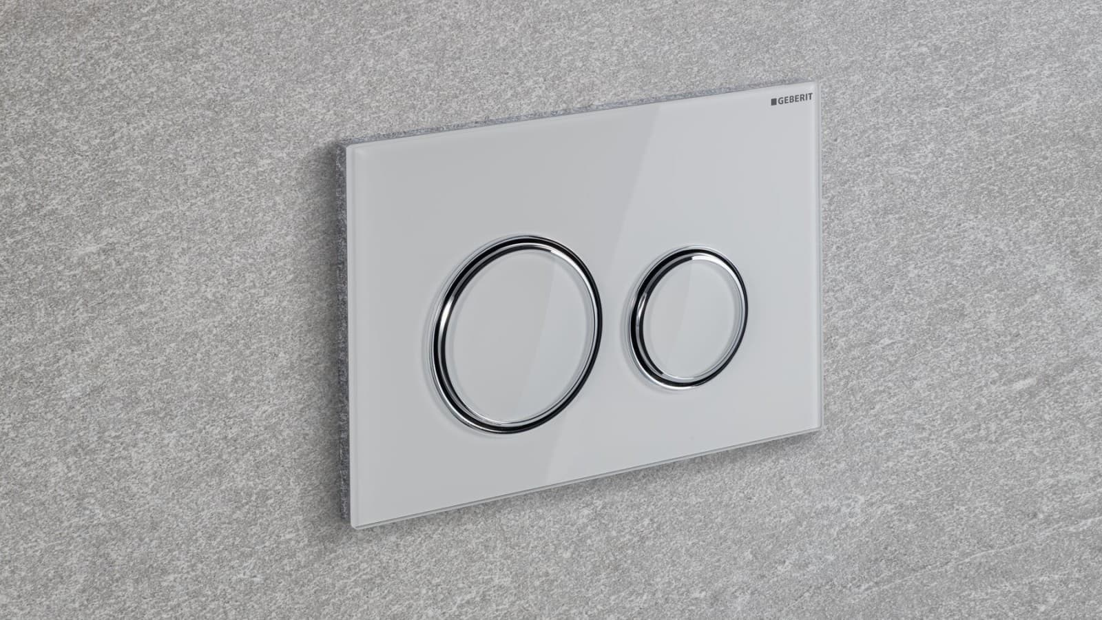 Sigma50 Round flush plate in white glass Sigma50 Round flush plate in white glass