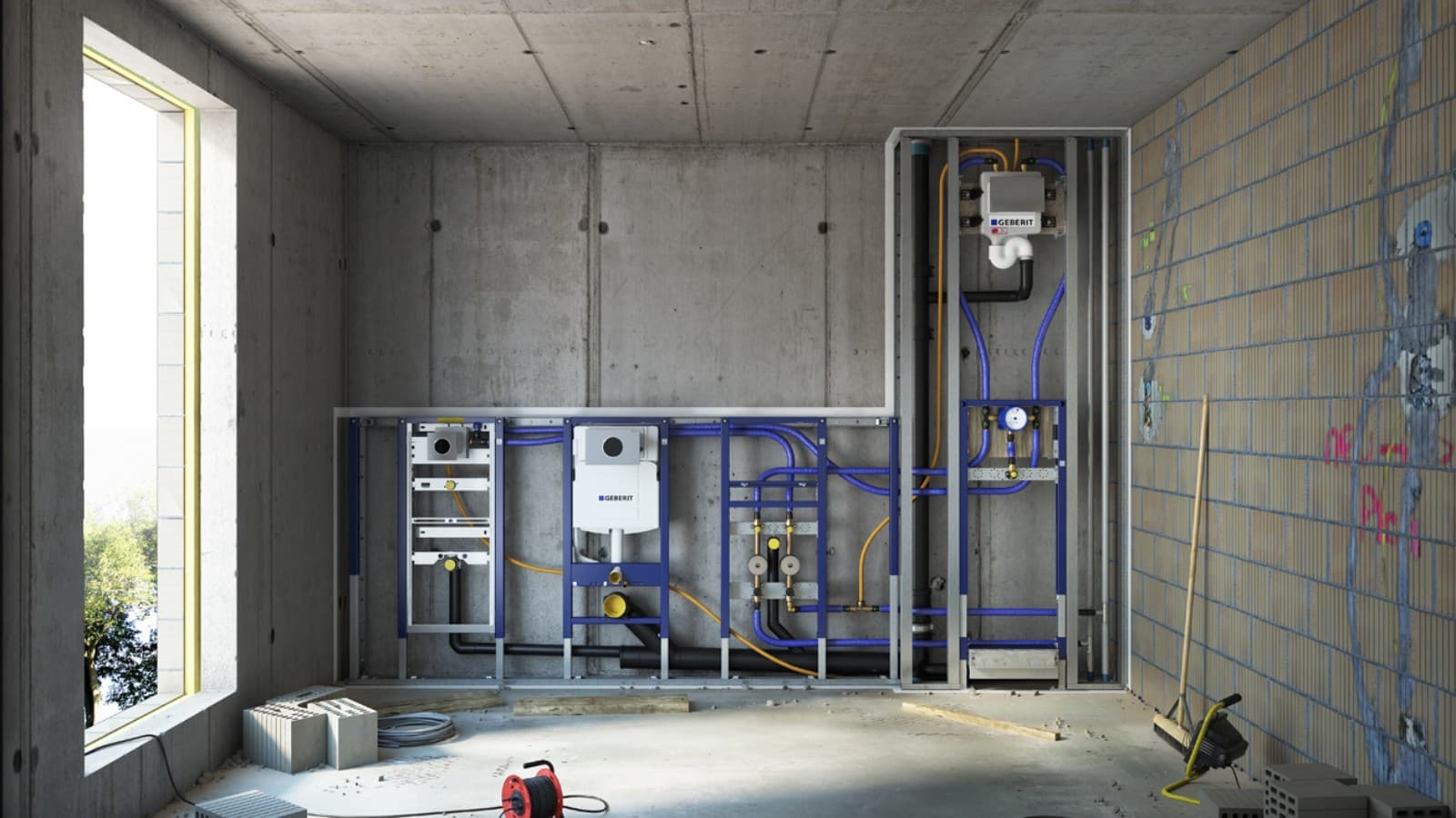 Geberit Duofix, the prewall system for drywall construction Geberit Duofix, the prewall system for drywall construction